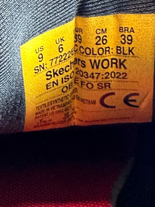 Buty damskie czarne trampki skechers work slip resistant 39