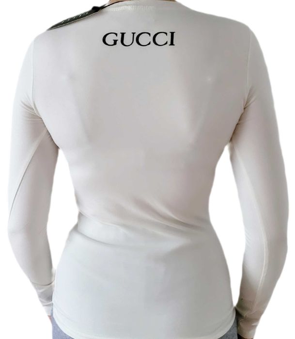 Bluzka damska Longsleeve Gu cci biała