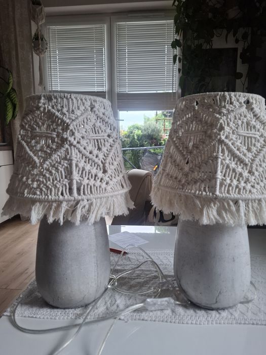 Lampa stołowa boho makrama