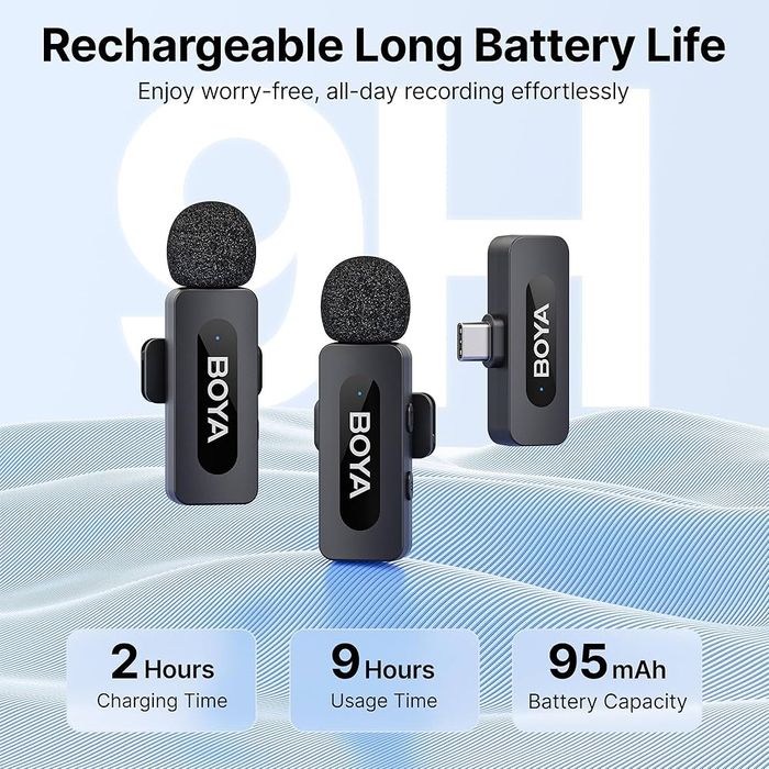 BOYA BY-V20 bezprzewodowy mikrofon 2,4 GHz do urządzeń typu C 2TX+1RX