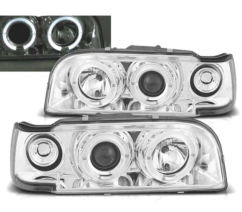 FAROIS FRONTAIS PARA VOLVO 840/850 92-96 FUNDO CROMADO*REVISADO*