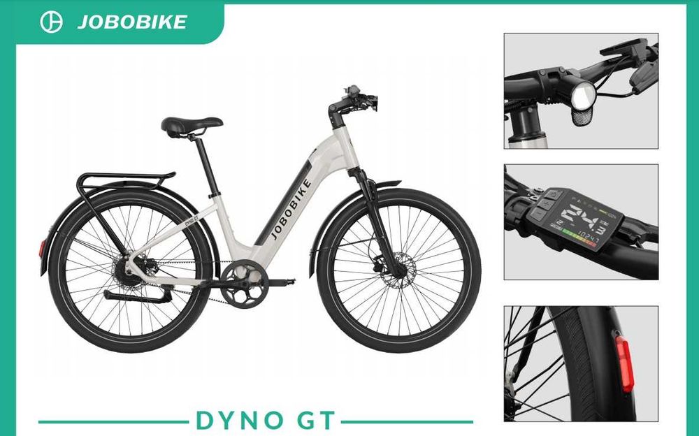 Rower elektryczny Jobobike, Dyno GT-Nowość, pasek węglowy,zasięg 90 km