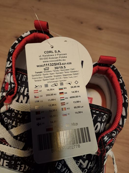 Nowe kapcie trampki coccodrillo r 30
