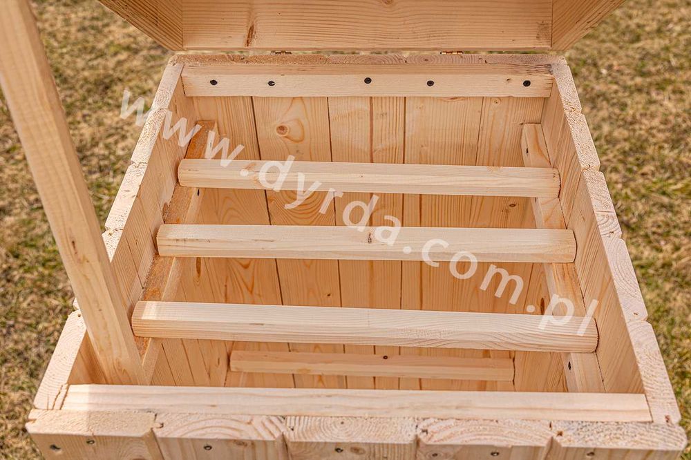 Wędzarnia ogrodowa drewniana DUŻA, 2-komorowa.