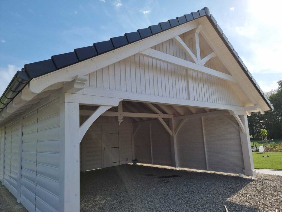 Wiata drewniana PREMIUM 7×10 m | Montaż | Drewno C24 | CNC