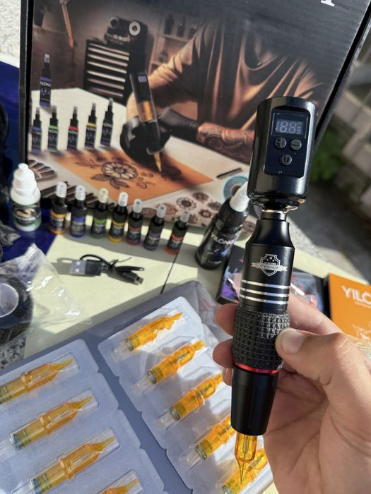 Kit Tatuagem Tattoo COMPLETO Máquina Pen Sem Fios- Fácil Utilizar