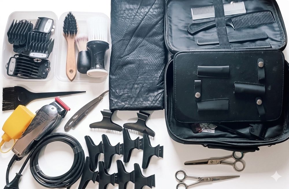 Kit  barbeiro com bolsa