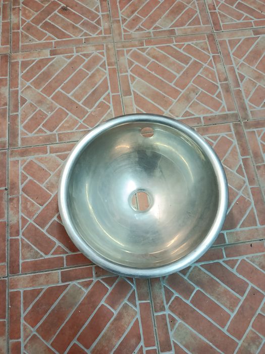 Lavatório inox com acessórios