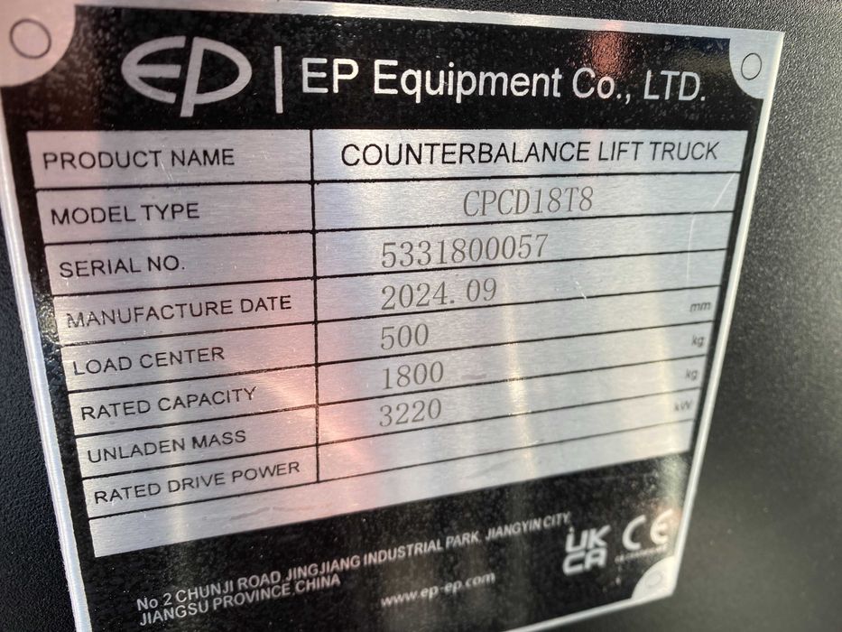 Новий вилочний навантажувач 4.8м/1.8т EP 18T8 бок.зміщення гарантія 2р