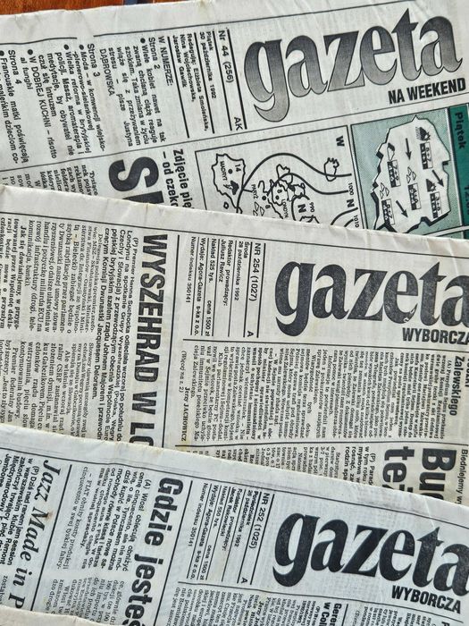 Oryginalne gazety z 1992 roku – Gazeta Wyborcza i Lokalna – unikat