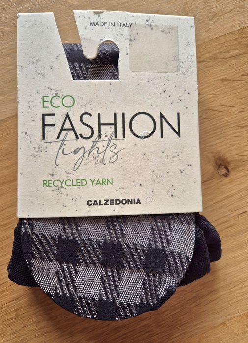 Rajstopy Calzedonia s/m m/l czarne w kratę kratka 30 den