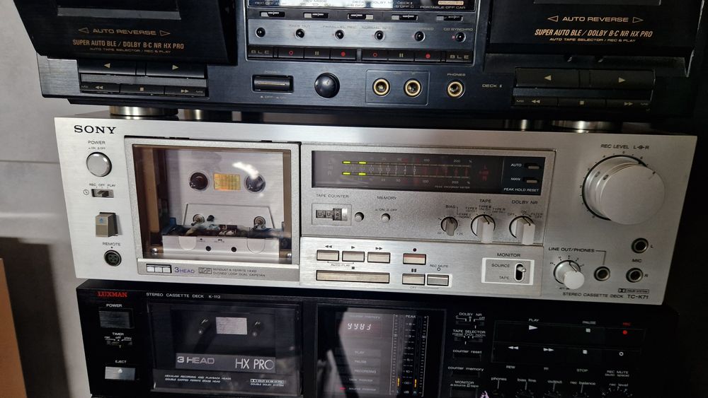 Kaseciak Sony TC-K71 Luxman K112 Pioneer CT W820R  Akai CS 705D