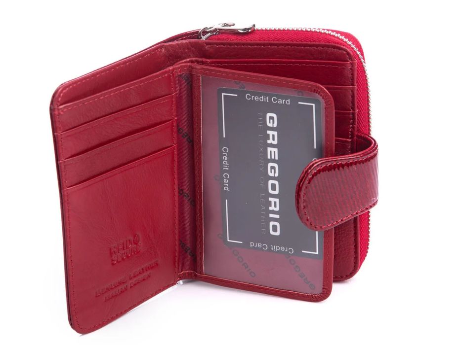portfel damski  czerwony lakierowany  gregorio