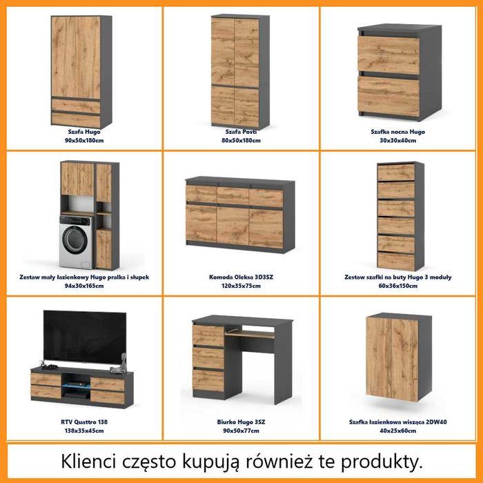 Nowoczesna Szafa Słupek 3 Szuflady 40cm Garderoba Wąska Do Przedpokoju