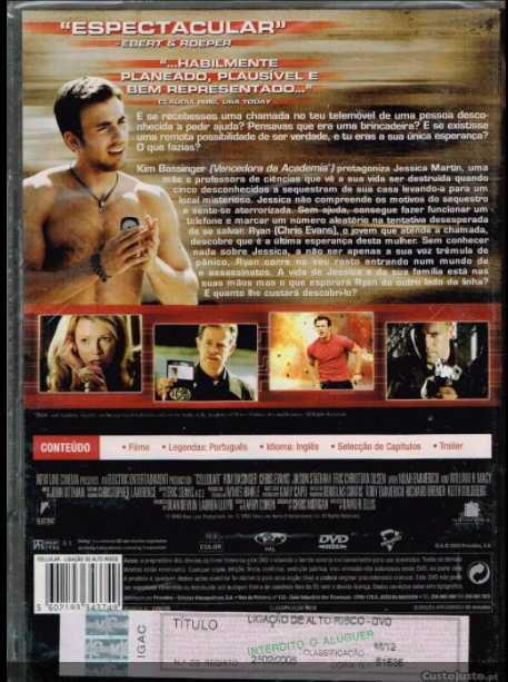 DVD NOVO Cellular Ligação de Alto Risco Filme Evans Basinger Celular