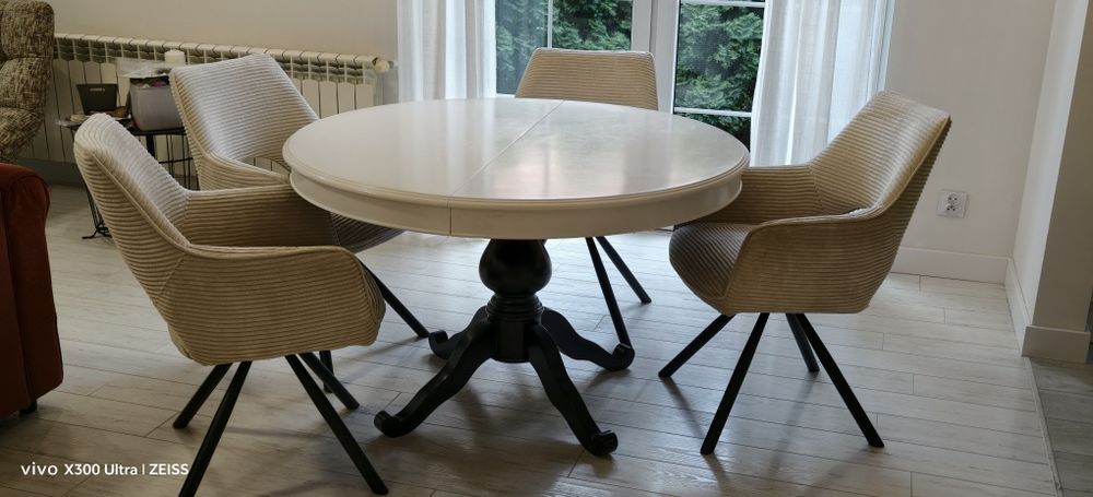 Stół drewniany okrągły rozkładany 120cm