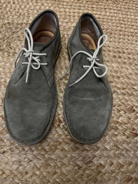 Чоловічі зелені туфлі замшеві clarks