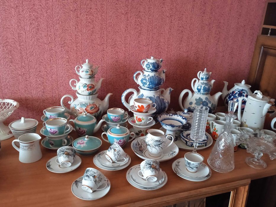 Ваза Гжель,  штоф Баран майолика