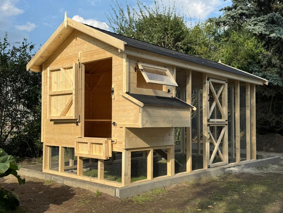 Kurnik z woliera 400x200