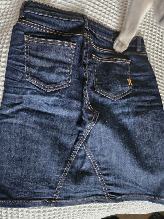 Spódnica jeans ciemny granat bawełna S