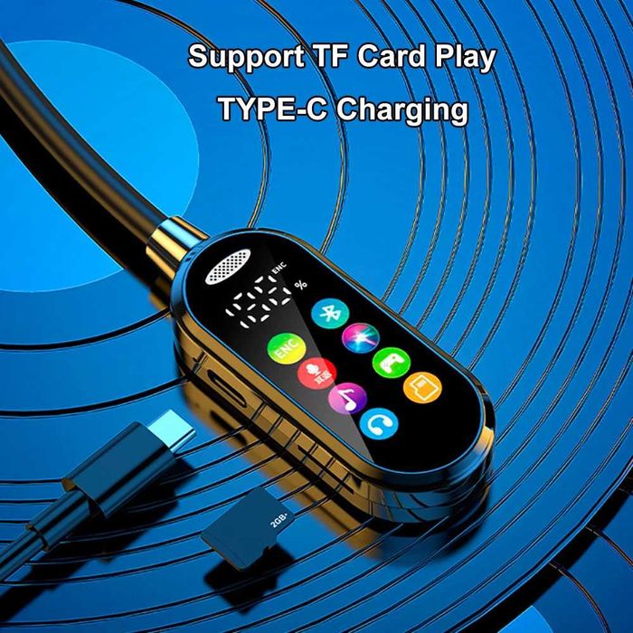 fones ouvido Tela colorida bluetooth 5 micro cartão