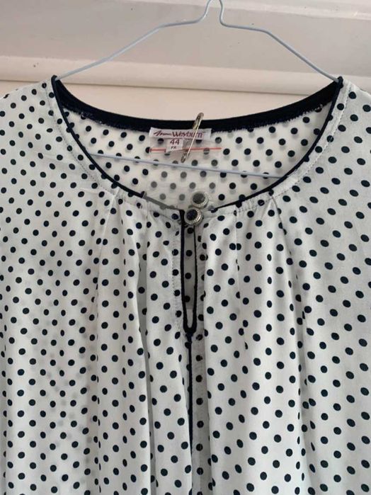 Camisa azul e branca bolinhas, Anne Weyburn by La Redoute  T44