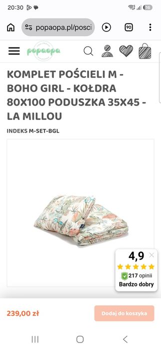 Komplet pościeli dla dzieci Marki La Millou  Boho Girl "M"