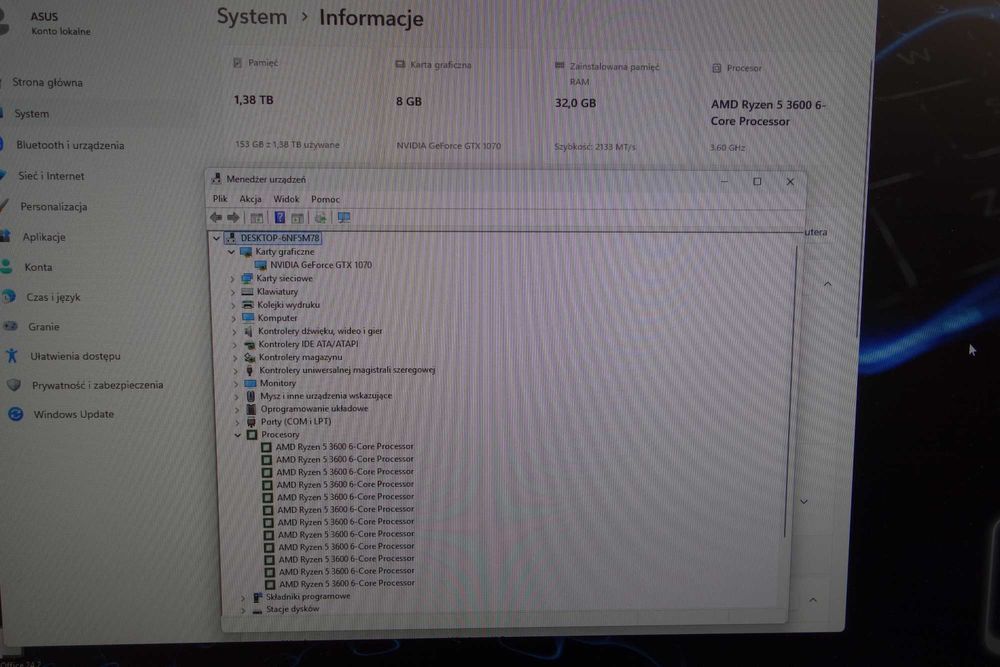 Komputer Używany KRUX RYZEN 5 32GB 512NVME+1TBHDD GTX1070 GW FV