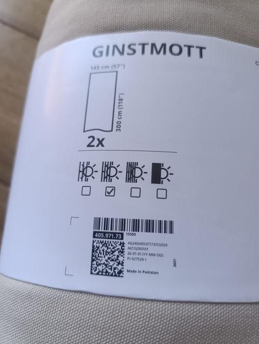 Zasłony beżowe 2 sztuki na taśmie 145x300 NOWE