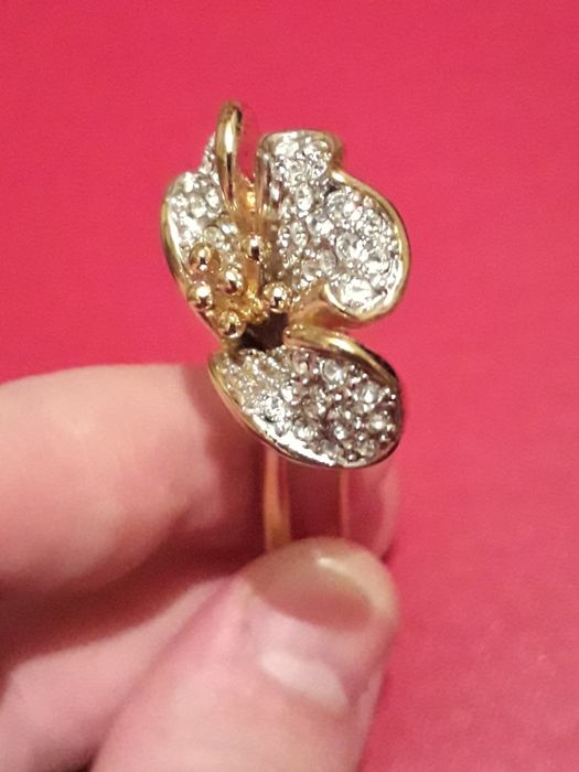 Редкая брошь цветок заколка украшение бижутерия стразы