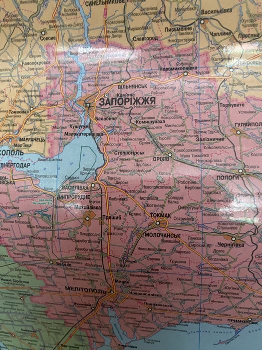 Карта украины и европы, глянцевая