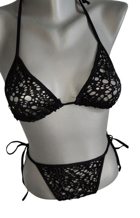 Piękne czarne bikini dwuczęściowy strój kąpielowy