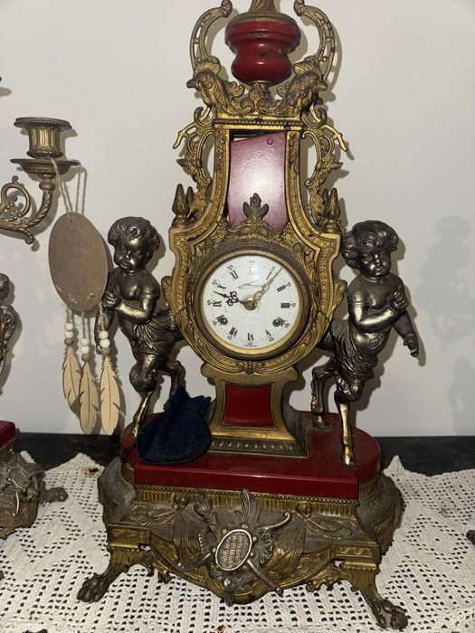 Relógio de Mesa Candelabros Vintage "Brevettato" – Itália, 1982