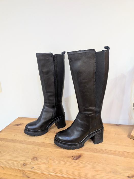 38 ccc Lasocki XXL kozaki ocieplane skórzane zapinane na zamek gumka