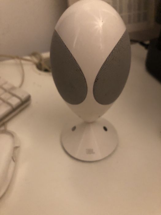 JBL white speakers Alien aproach