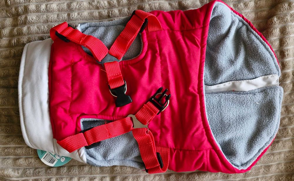 Ubranko zimowe dla psa z szelkami, Nowe, M