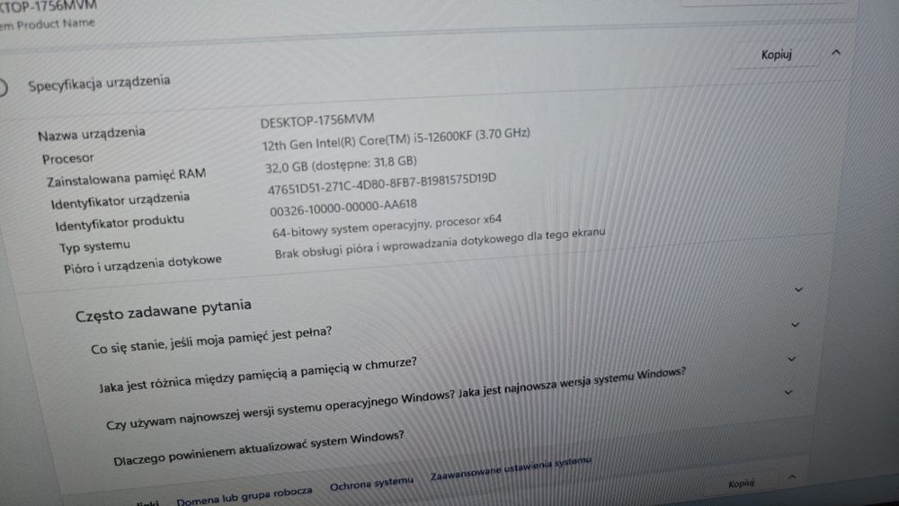 Wydajny komputer gamingowy / do pracy – i5-12600KF | RTX 3070TI | 32GB