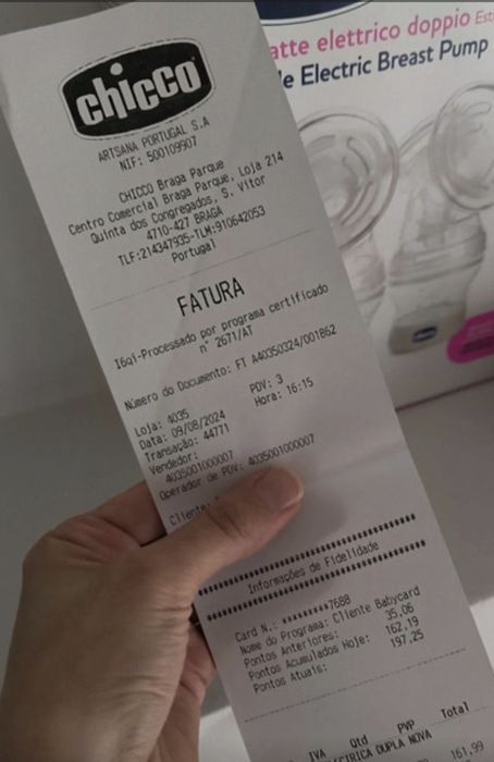 Bomba tirar leite dupla elétrica ou pilhas da Chicco