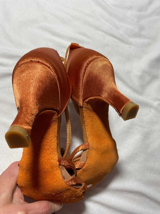 nowe Latino buty do tańca 41 karmel 7 cm supełek