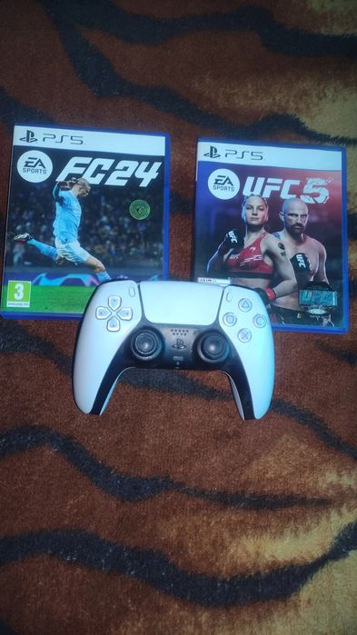 Продам геймпад DualSense5 + iгри на Sony PlayStation5  (UFC 5+FIFA 24)