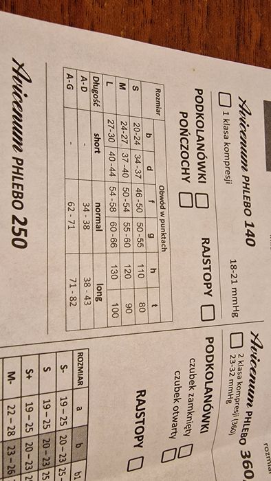 Pończochy uciskowe palce odkryte S plus