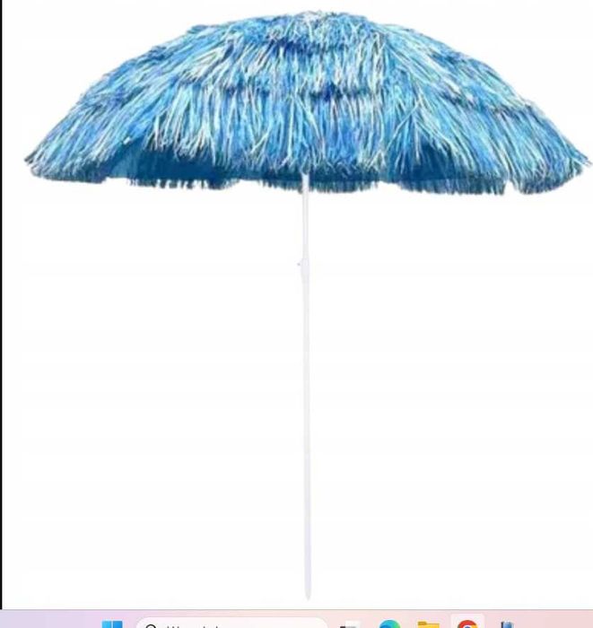 Parasol plażowy hawajski 150 cm biało-niebieski