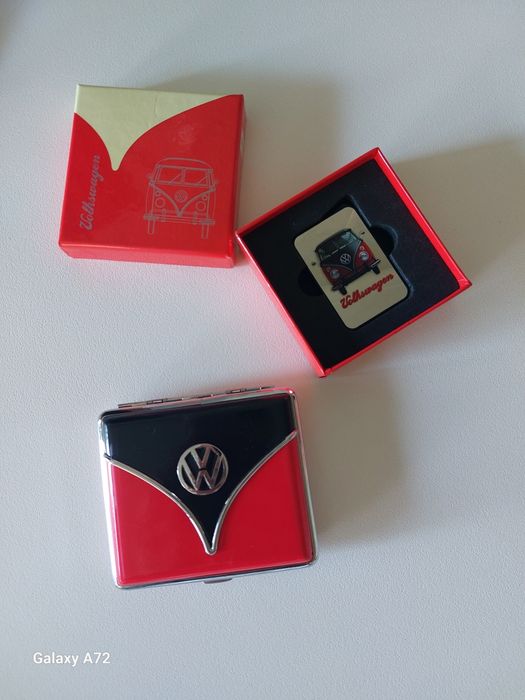 Conjunto cigarreira e isqueiro