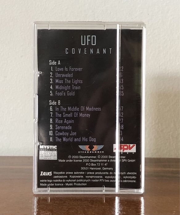 Rzadka kaseta magnetofonowa UFO - Convenant 2000 hard rock heavy metal