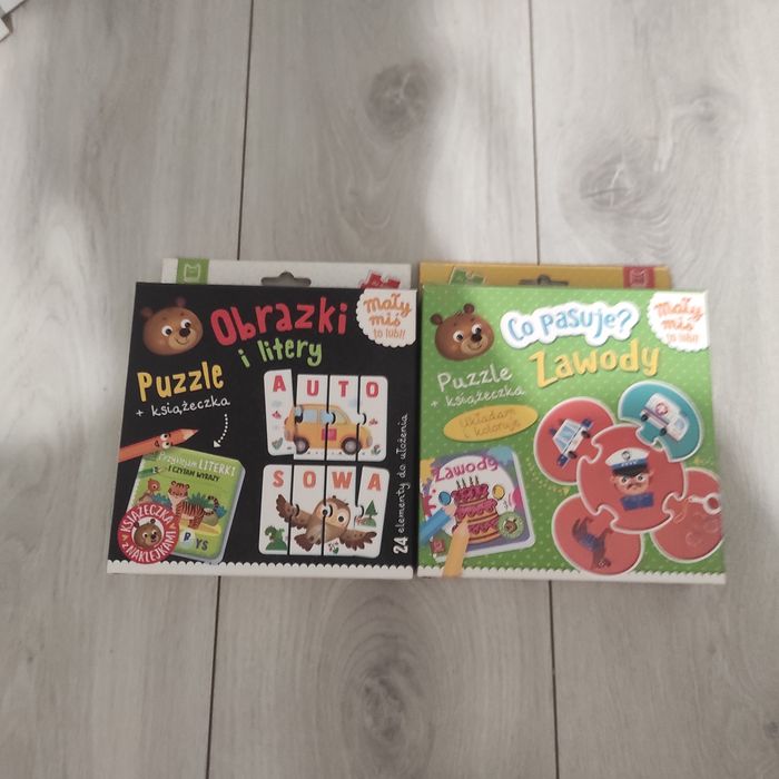 Mały miś literki i zawody układanki edukacyjne