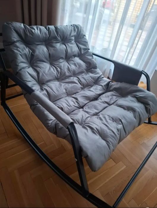 Bujany fotel ogrodowy leżak na balkon taras na płozach