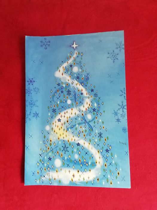 Postal de Natal, pintado com o pé