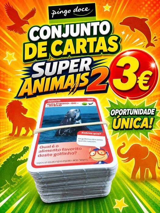 Coleção completa de cartas Pingo Doce Super Animais 2