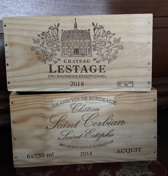 Drewniane skrzynki po winie z Francji