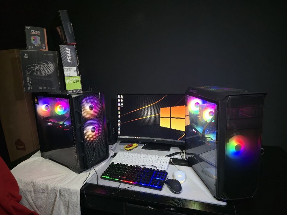 2x PC Gaming RYZEN , GTX 1070 ou 1060, 16GB RAM, teclado rato headphones novos